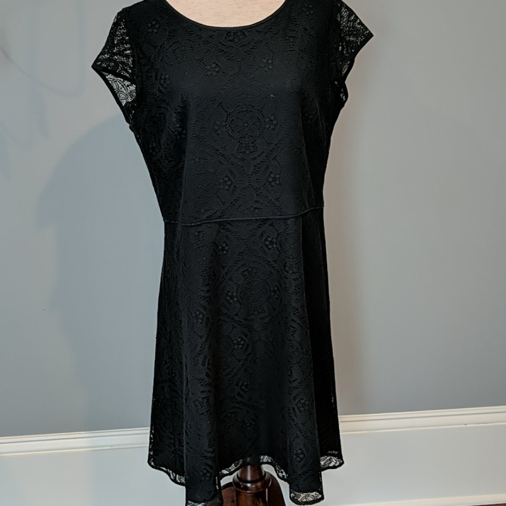 LOFT Forest Green Lace Dress Size 14